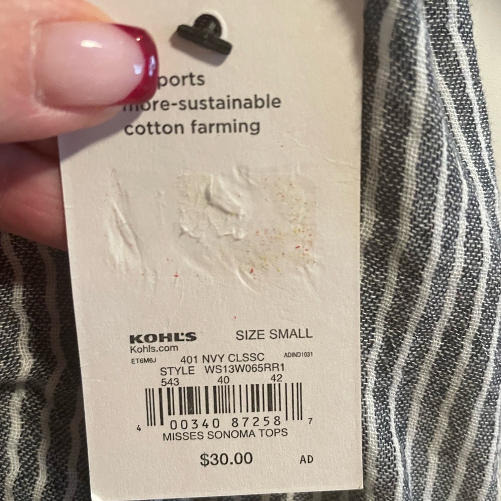 NWT Woman’s Size Small, Striped Shirt - Picture 5 of 9